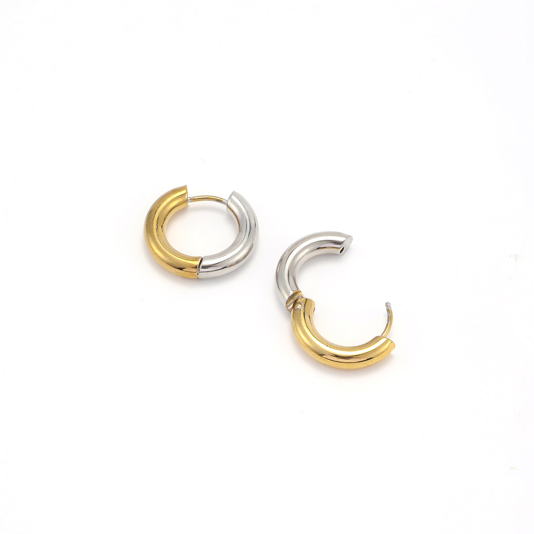Lyn Duo Hoop Earrings - Gold & Silver