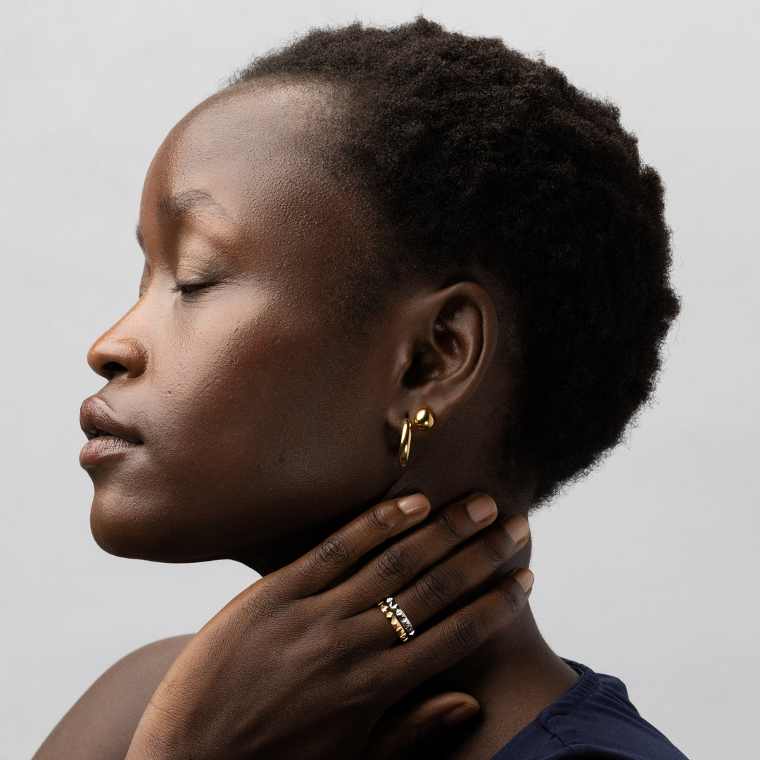 Lyn Duo Hoop Earrings - Gold & Silver