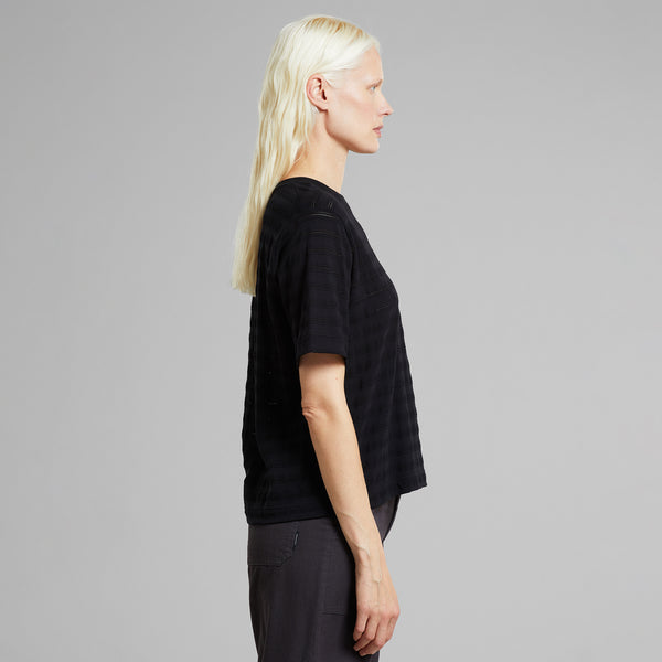 LAST ONE in M - Vadstena Lace T-shirt - Black