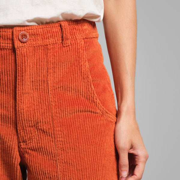 LAST ONE in XS - Vara Corduroy Workwear Pants - Cinnamon Orange