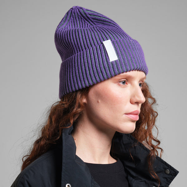 Narvik Brioche Beanie - Purple/Green