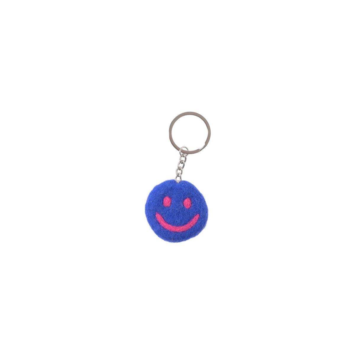 Keychain - Smiley Electric Blue