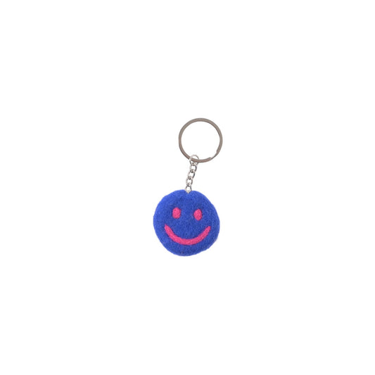 Keychain - Smiley Electric Blue