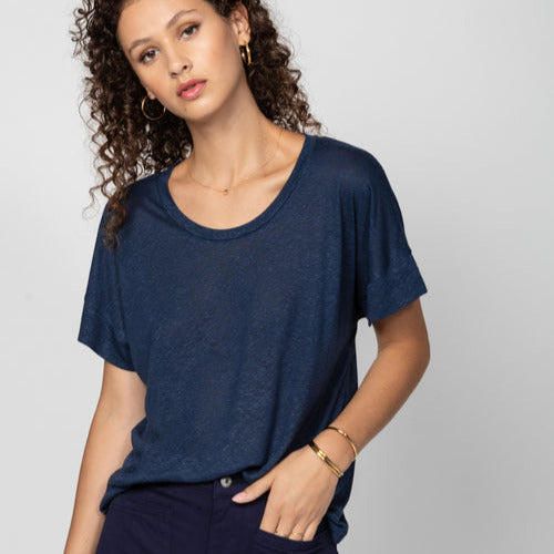 Axelle Linen T-shirt - Marine