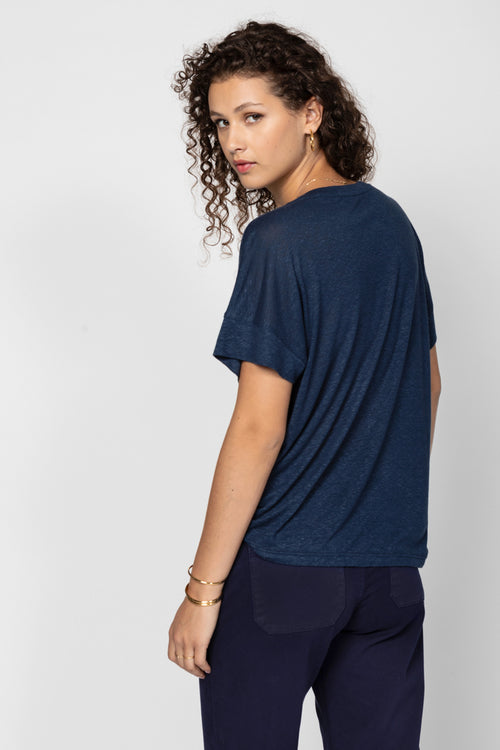 Axelle Linen T-shirt - Marine