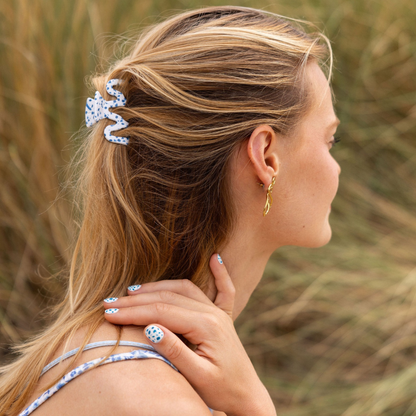 Hair Clip Medium - Blueberry Dots