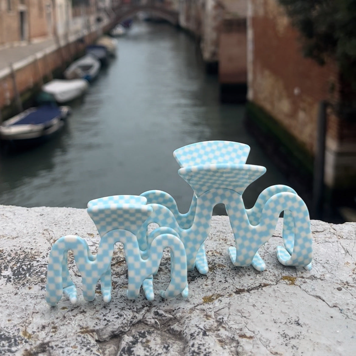 Hair Clip Medium - Checked