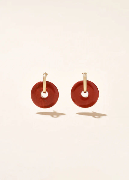 Small Hoops - Red Jasper