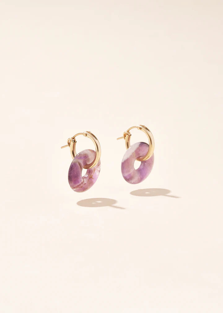 Small Hoops - Amethyst