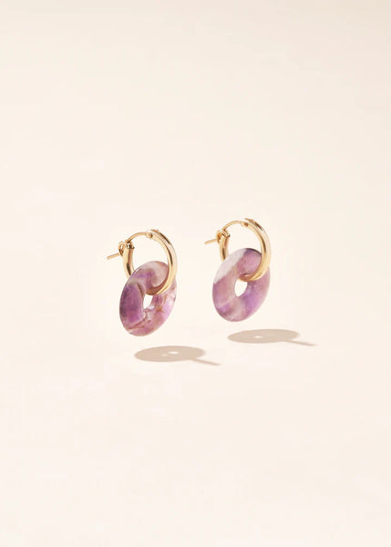 Small Hoops - Amethyst