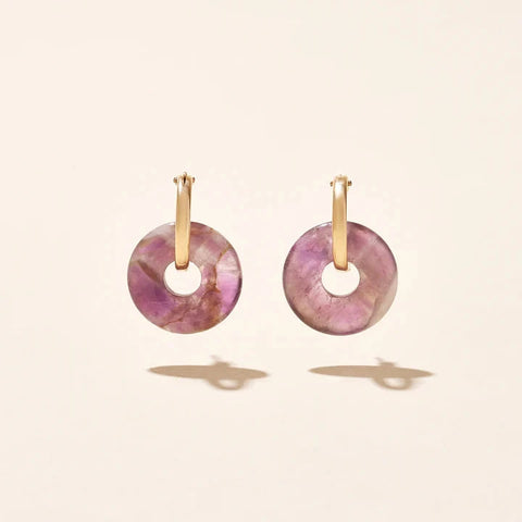 Small Hoops - Amethyst