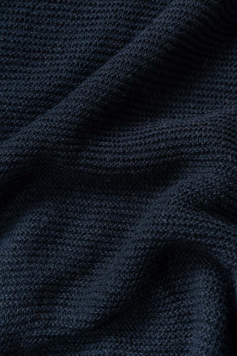 Alma  Recycled Linen Knit Top - Blue Mora