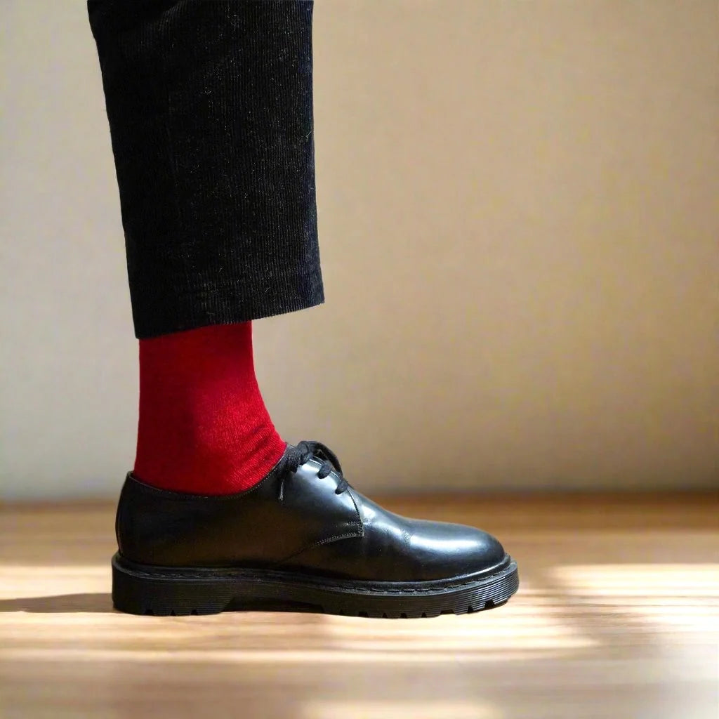 Merino Wool Socks - Red