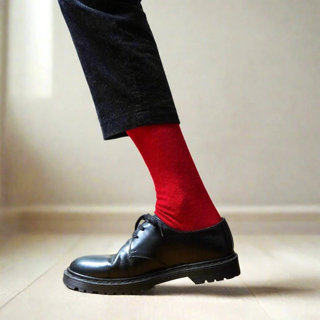 Merino Wool Socks - Red