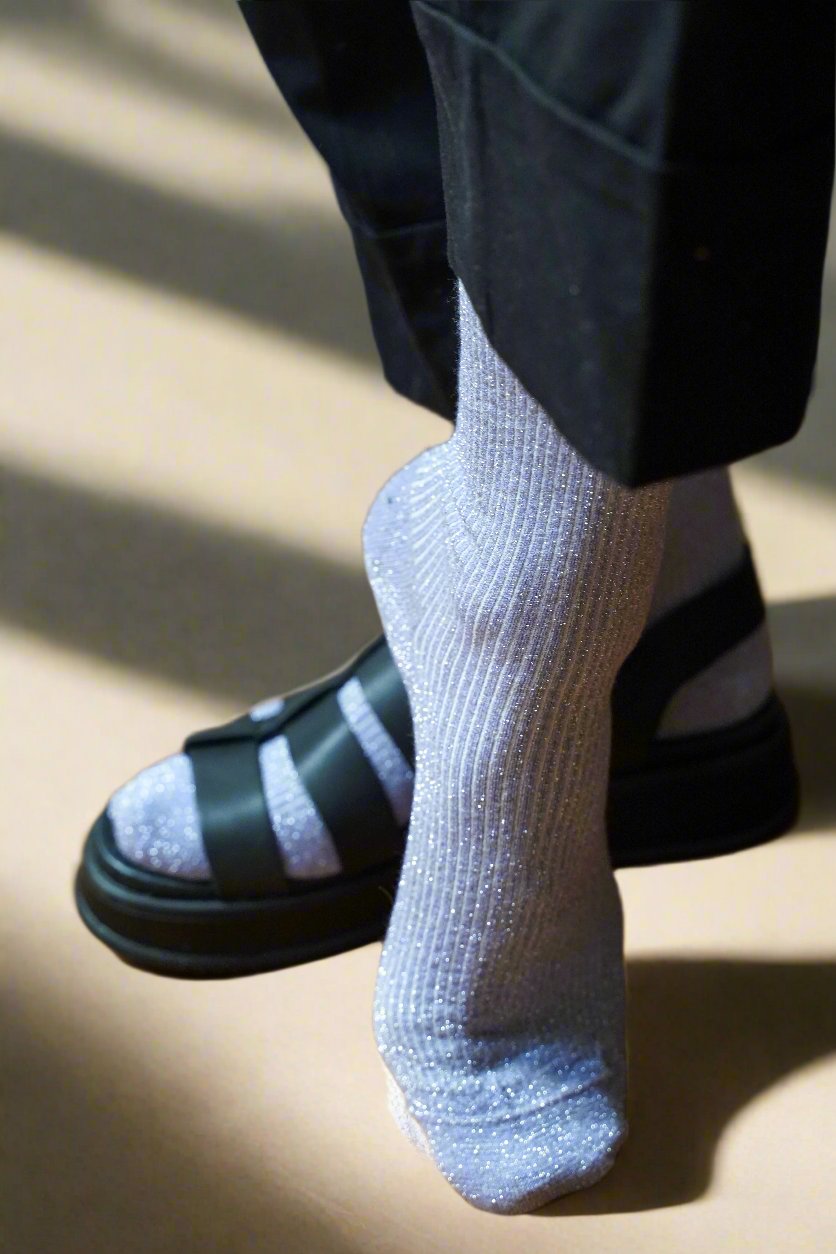 Glitter Lurex Socks - Lilac