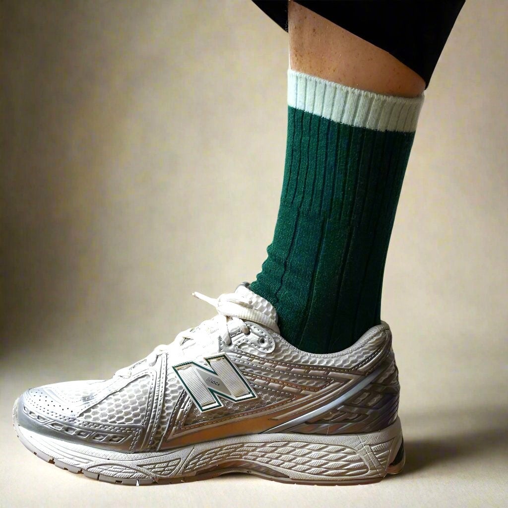 Merino Wool Socks with Bands - Green