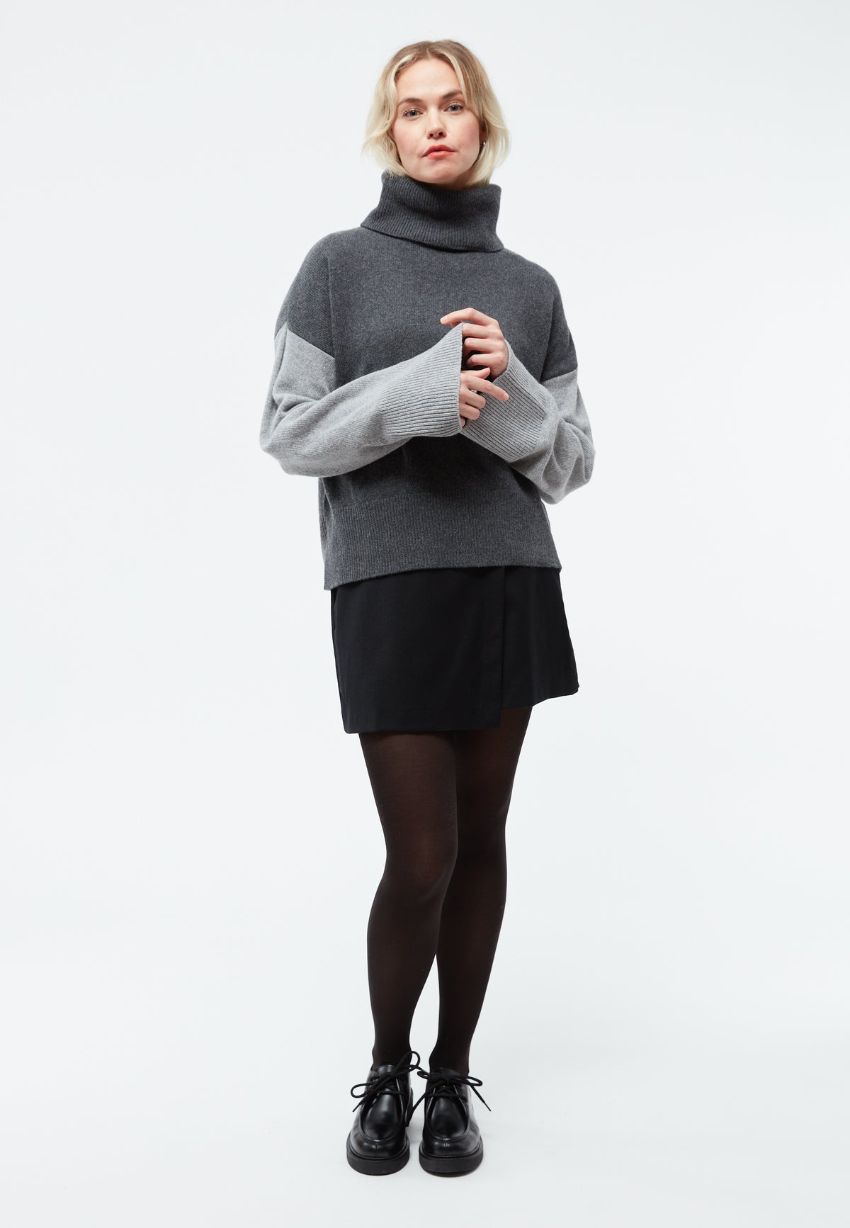Lea Wool Sweater - Mid Grey/Iron Grey/Anthracite
