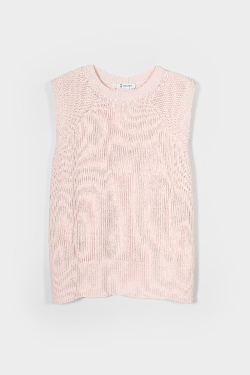 Adelaide Recycled Cotton Knit Top - Pink Tulle
