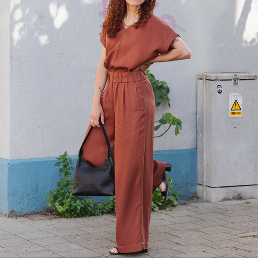 Wide-Leg Pants - Dark Mocca