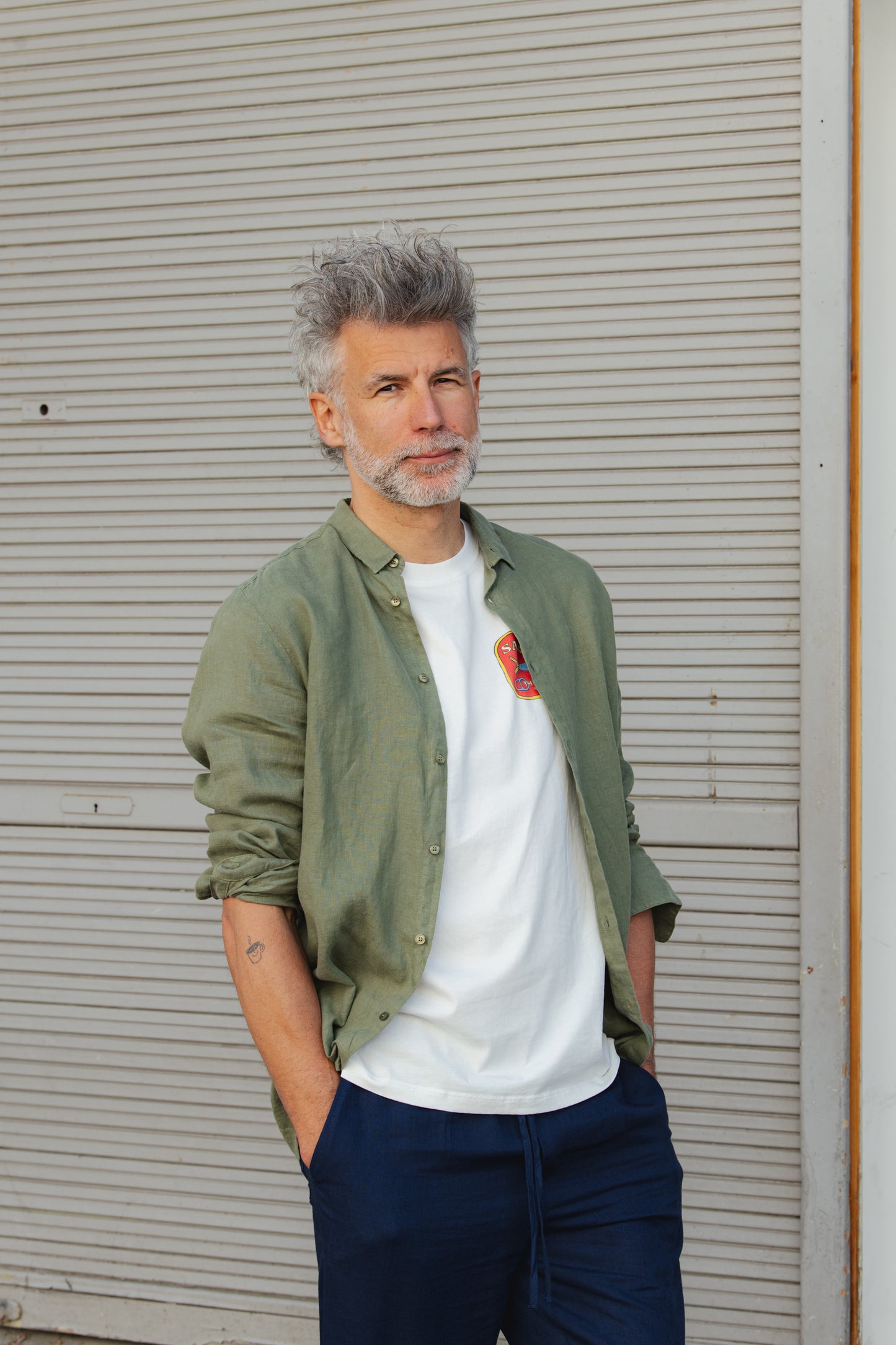 Kent Linen Shirt - Faded Olive