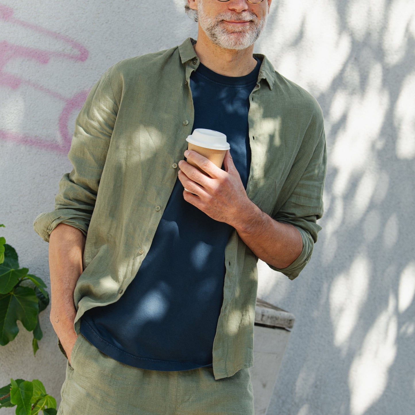 Kent Linen Shirt - Faded Olive