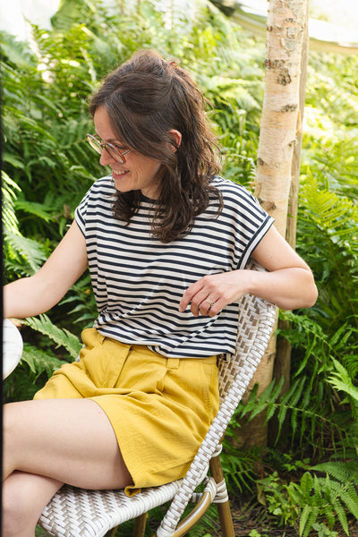 Crinkled Lia Shorts - Yellow