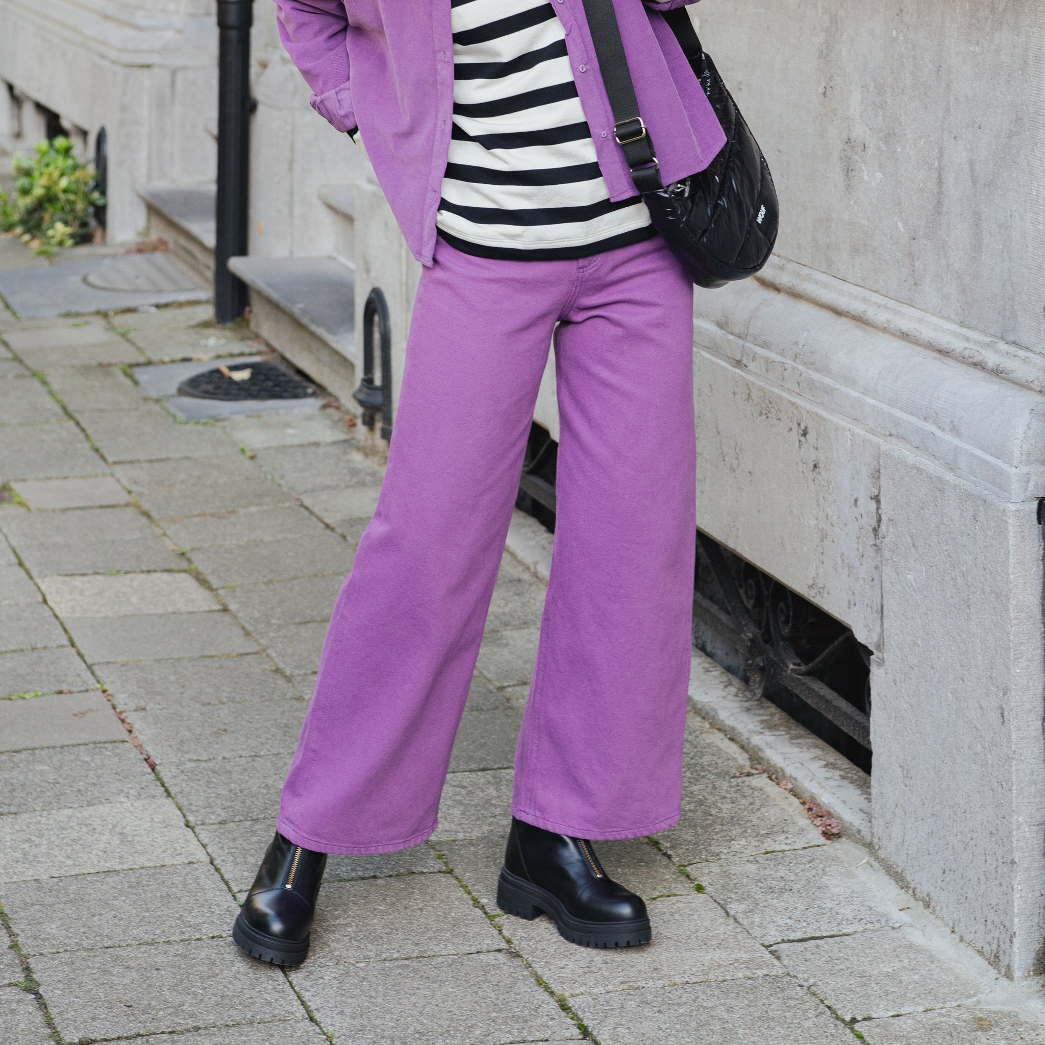 LAST ONE in 36 - Cotton Twill Pants - Orchid