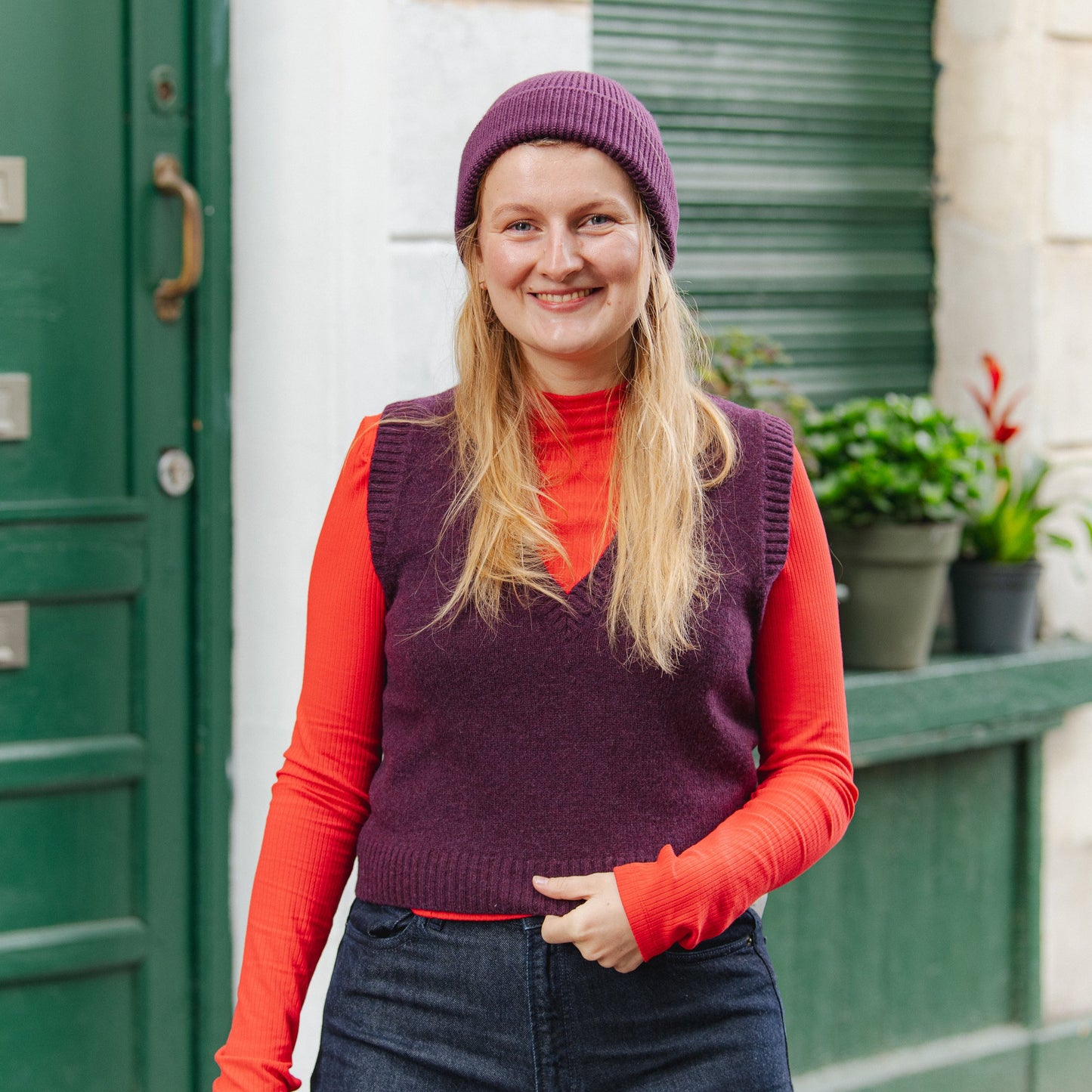 LAST ONE on XL - Melania Wool Vest - Plum