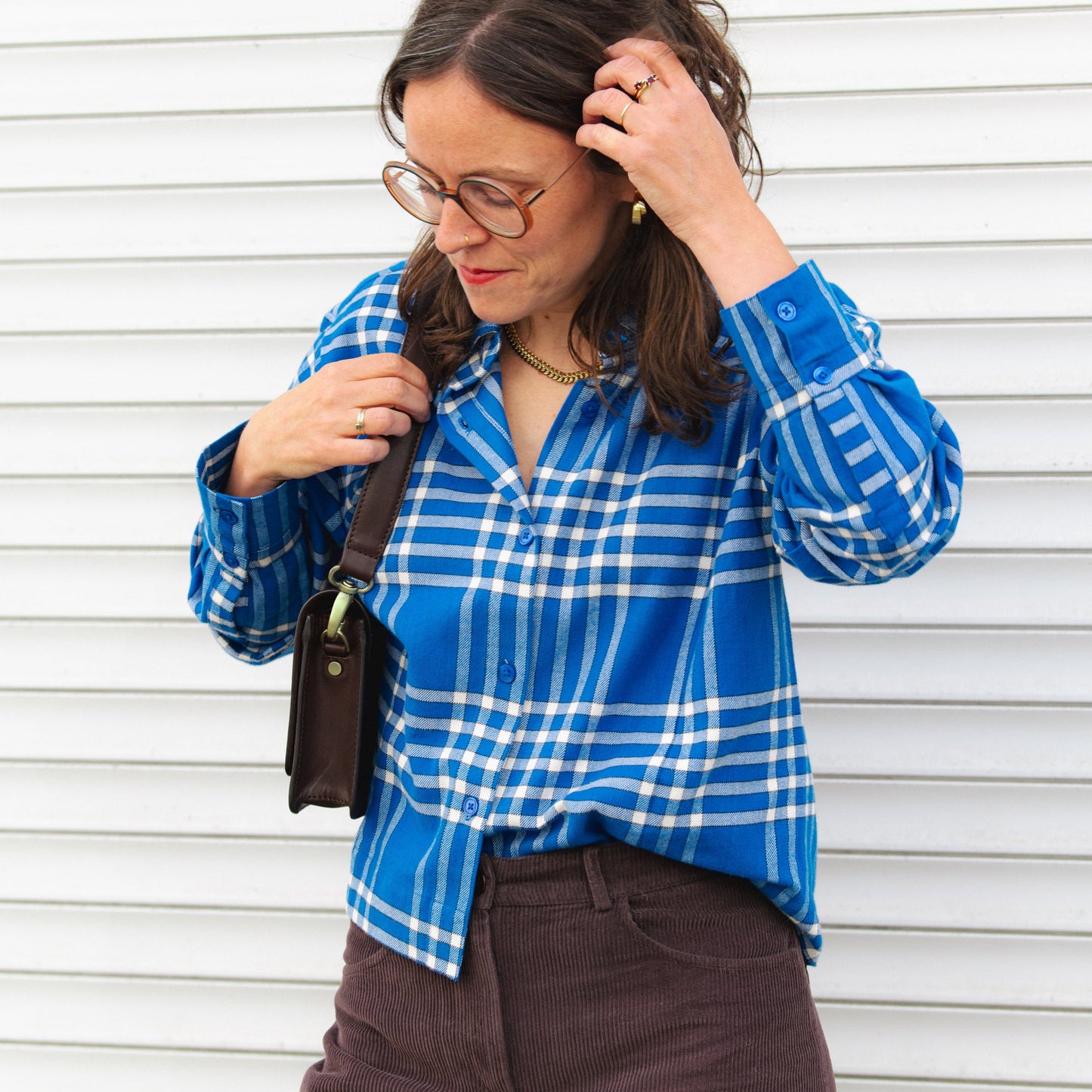 LAST ONE in XL - Sens Flannel Shirt - Check Blue