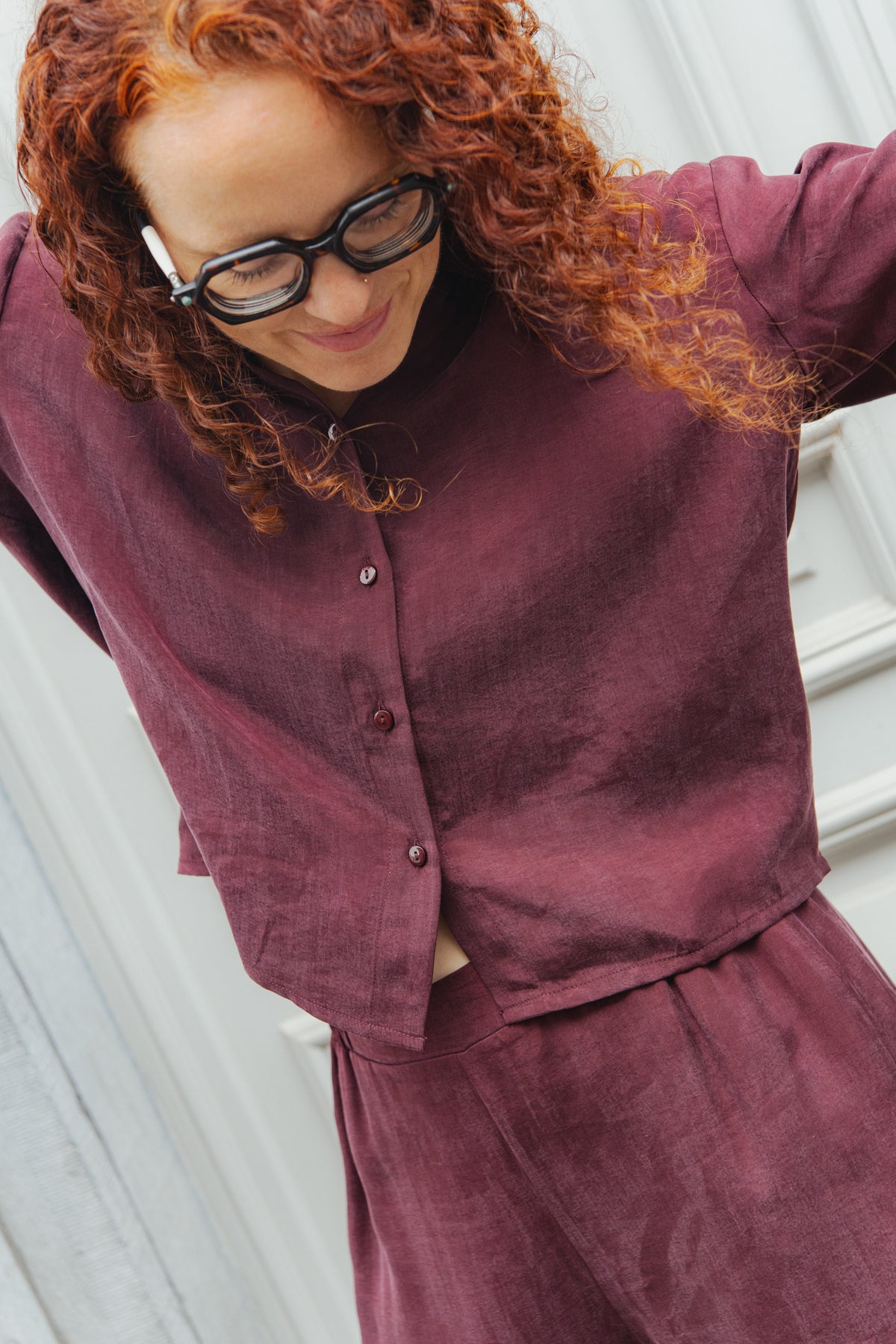 Savannah Blouse - Wine Red