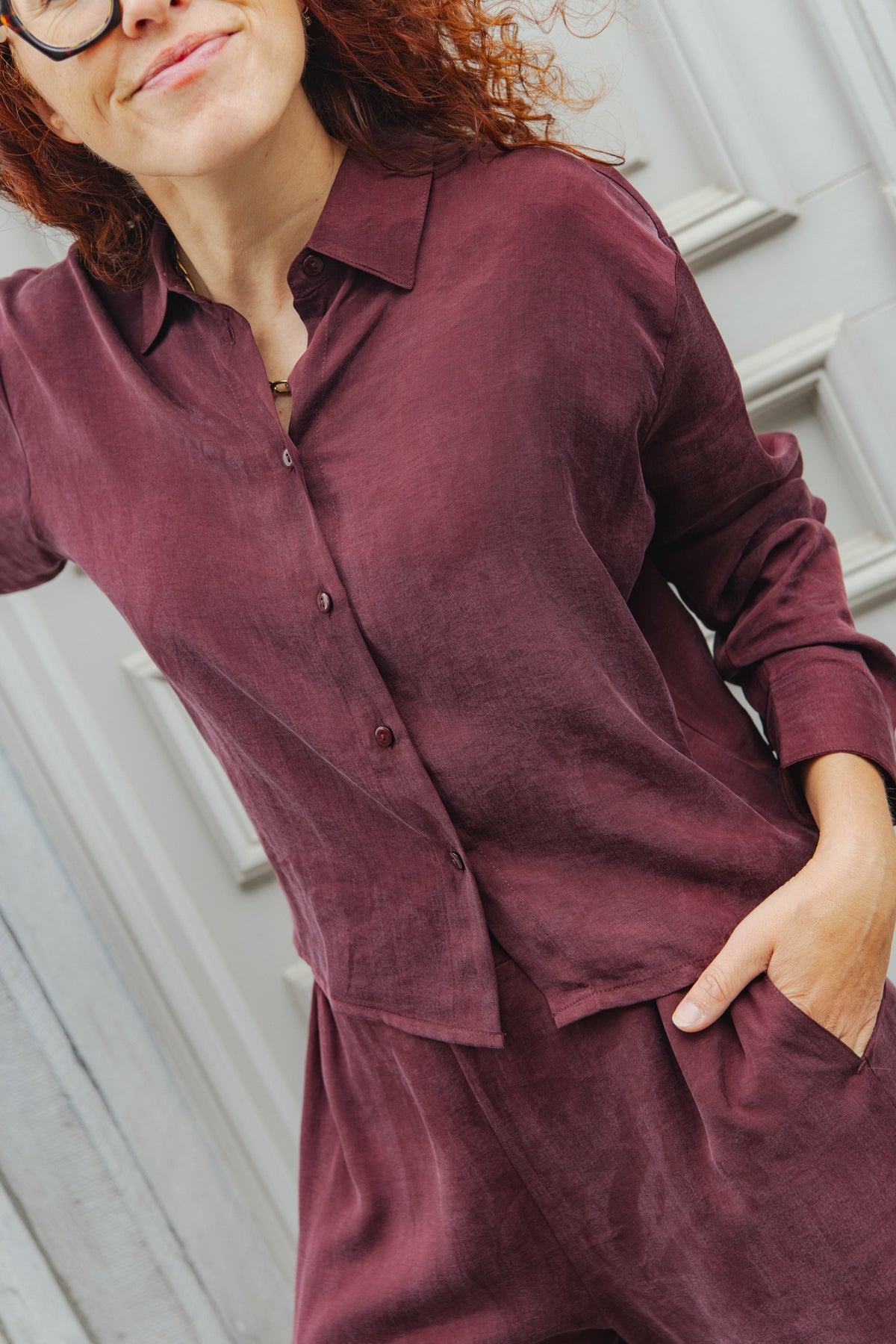 Savannah Blouse - Wine Red