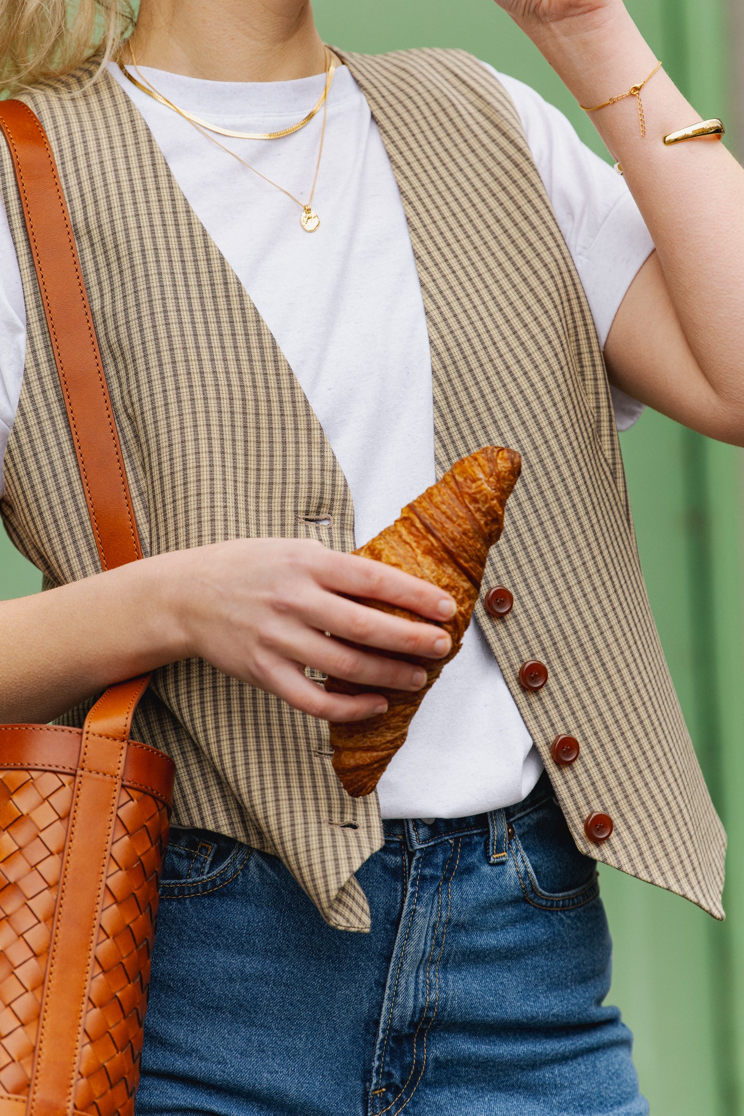 LAST ONE in XL - Sineriaa Check Vest - Sand Stone