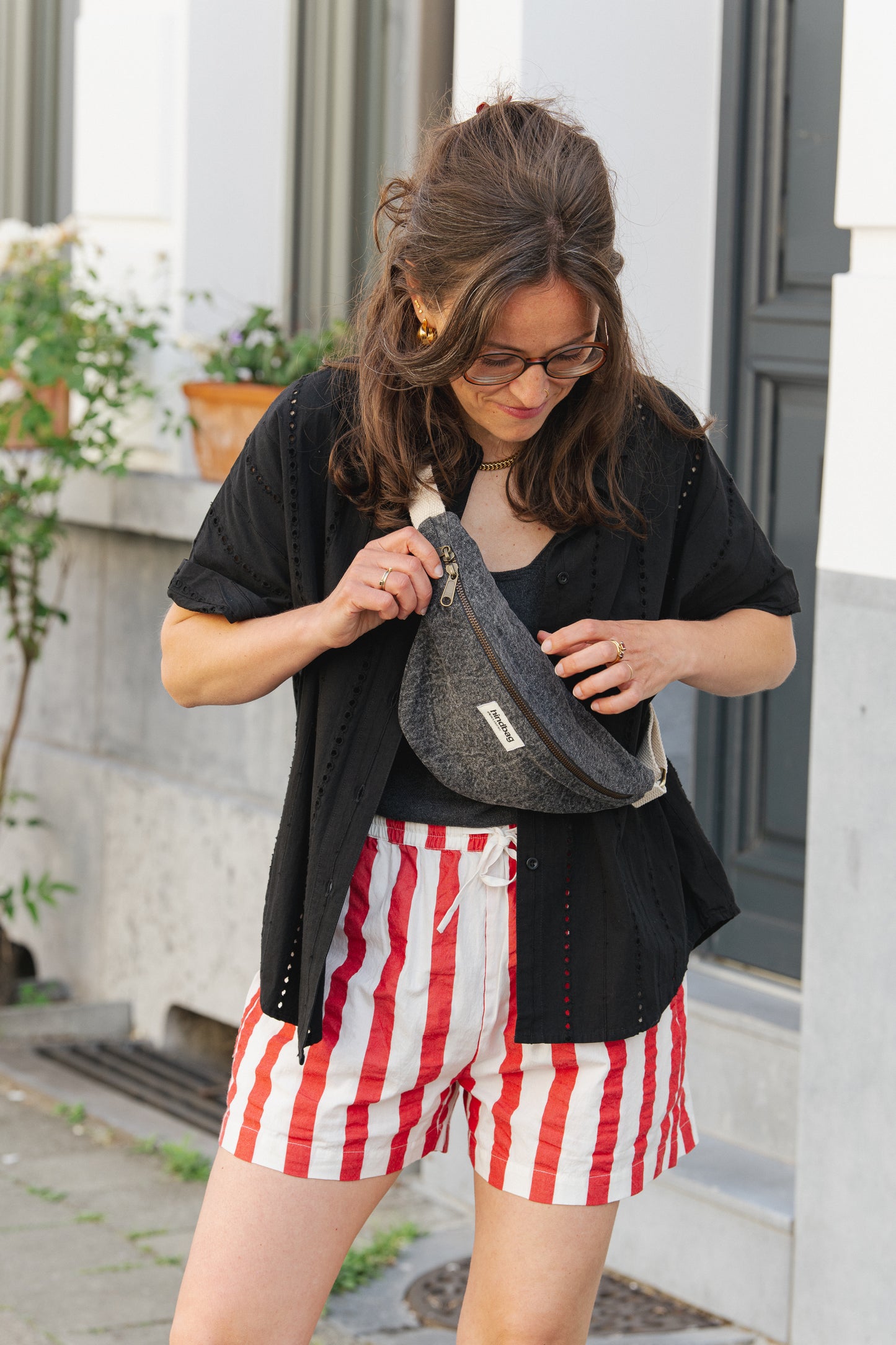 LAST ONE in XL - Geranio Shorts Maxi Stripe - Red