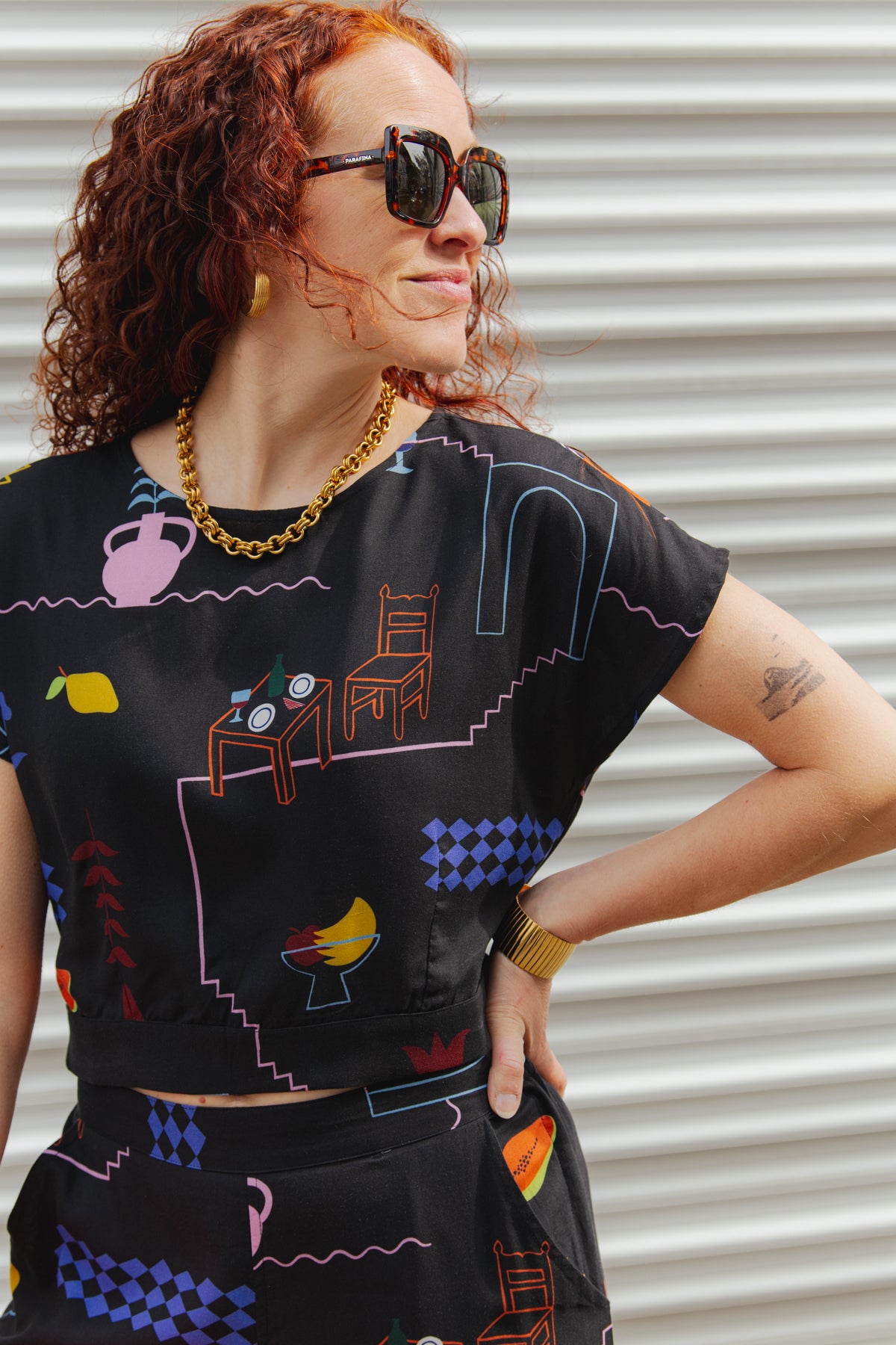 Hebron Top - Holiday Print