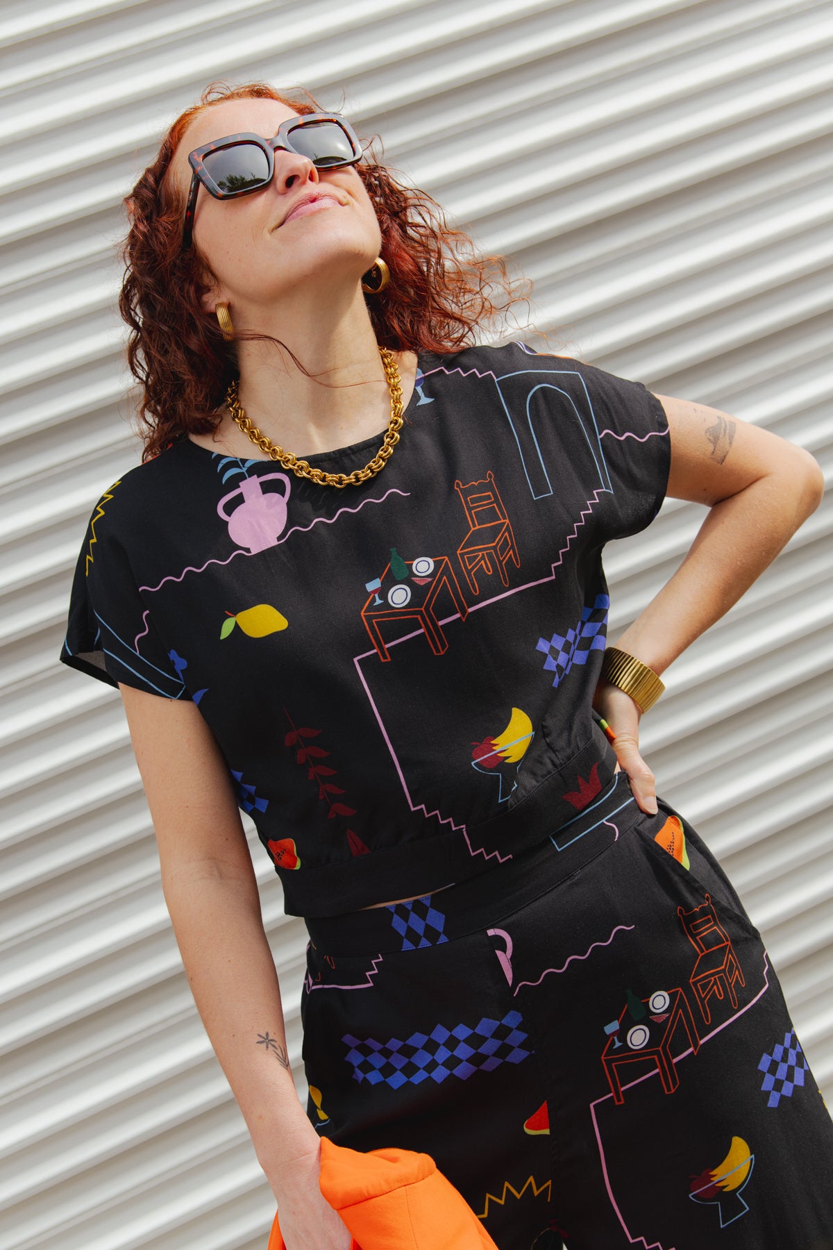 Hebron Top - Holiday Print