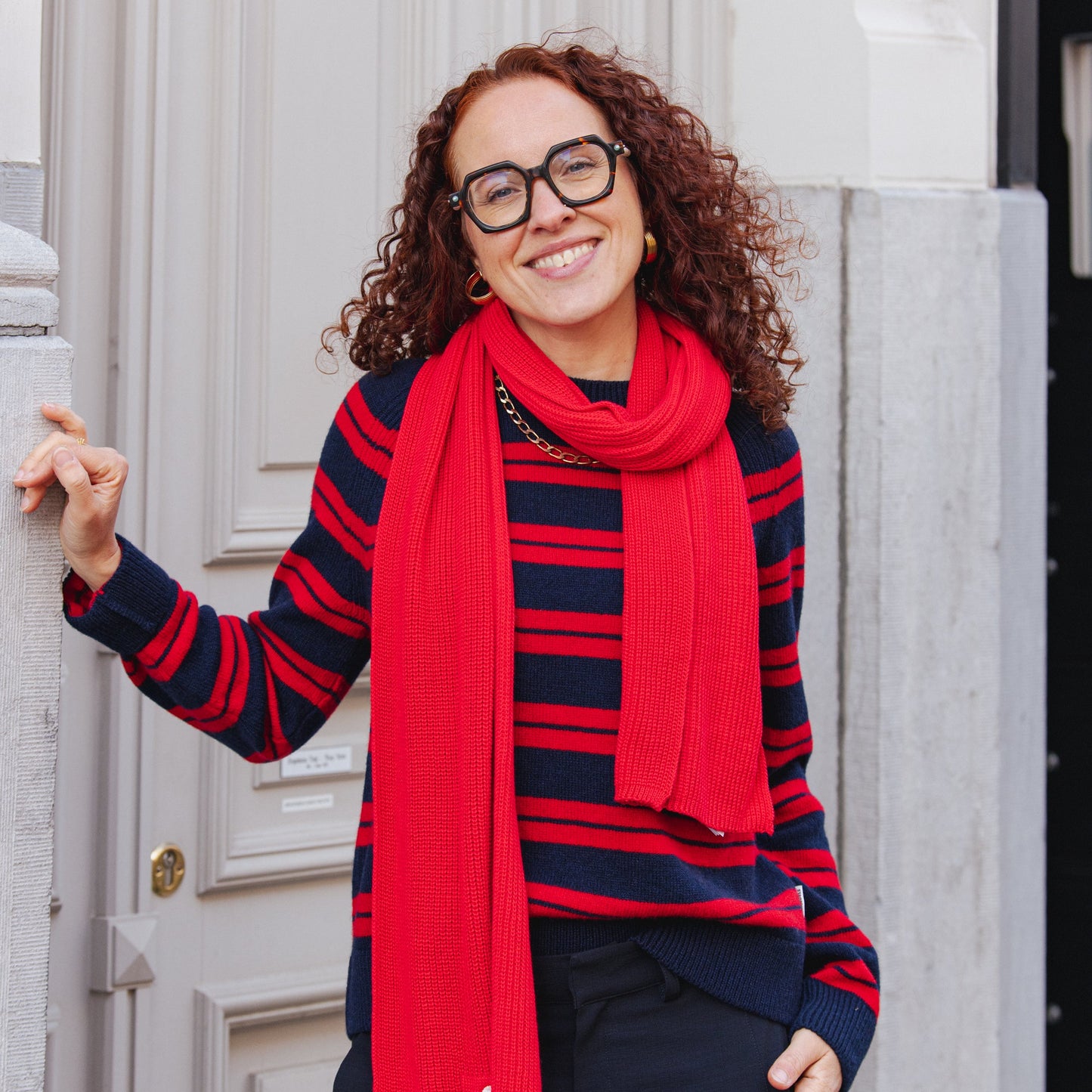 Liliriaa Fine Stripes - Tinted Navy/Candy Apple