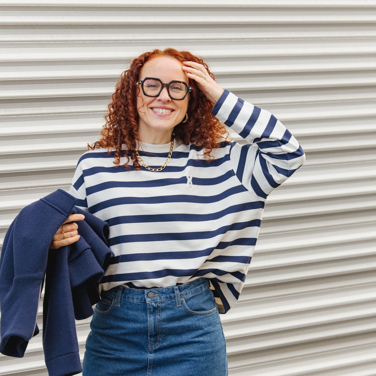Frankaa Iconic Bold Sweater - Undyed/Tinted Navy