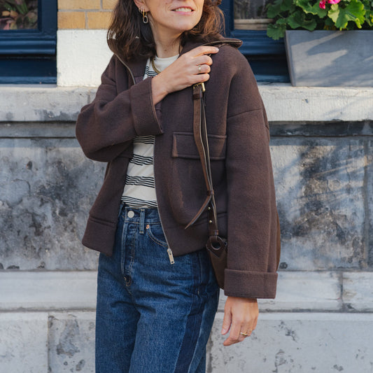 Cotton-Wool Knit Jacket - Claystone