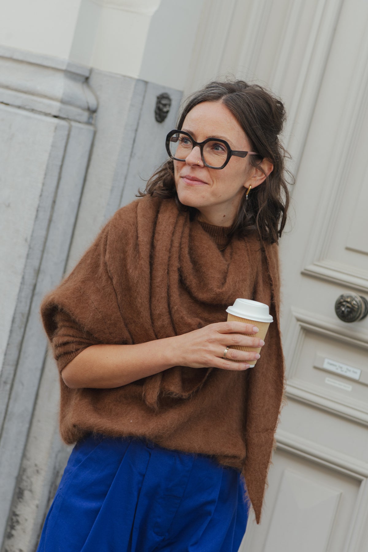 Super Soft Merino Triangle Scarf - Caramel
