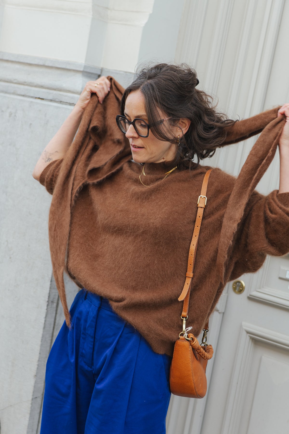 Super Soft Merino Triangle Scarf - Caramel