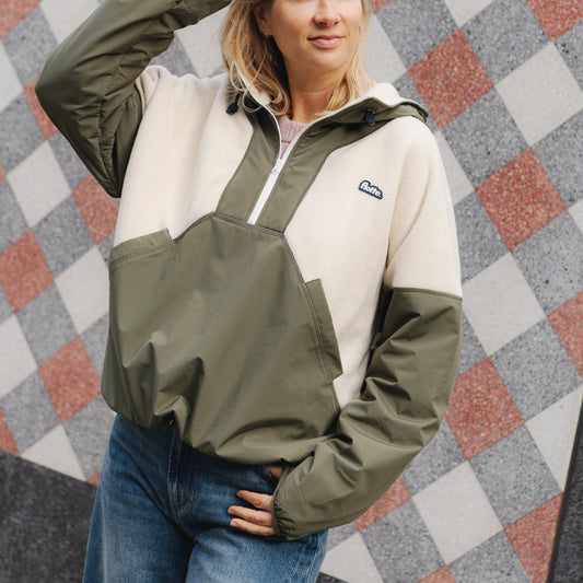 Bel-Air Fleece Sweatshirt / Anorak - Kaki Coquille