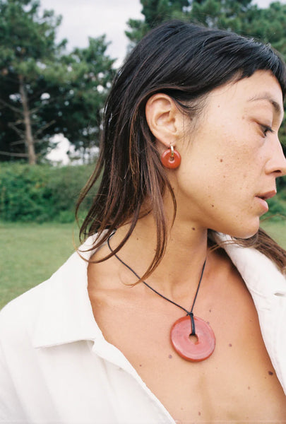 Small Hoops - Red Jasper