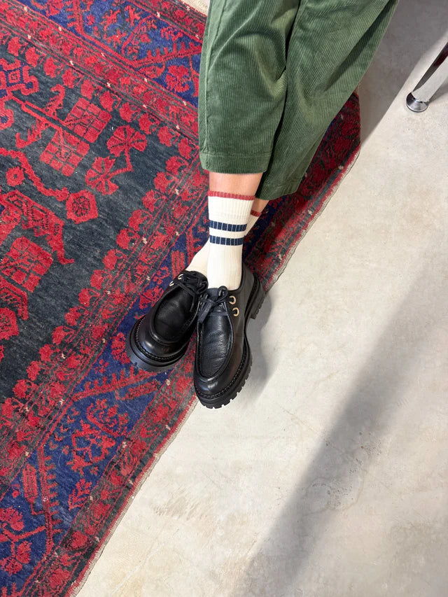 Jutelaune Stripe Socks - Blue/Burgundy