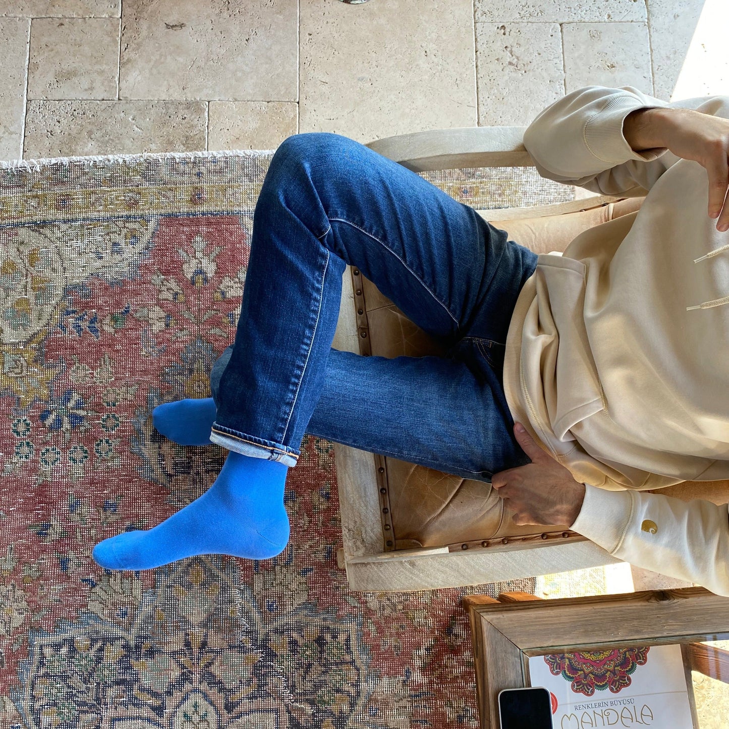 Organic Solid Socks - Blue