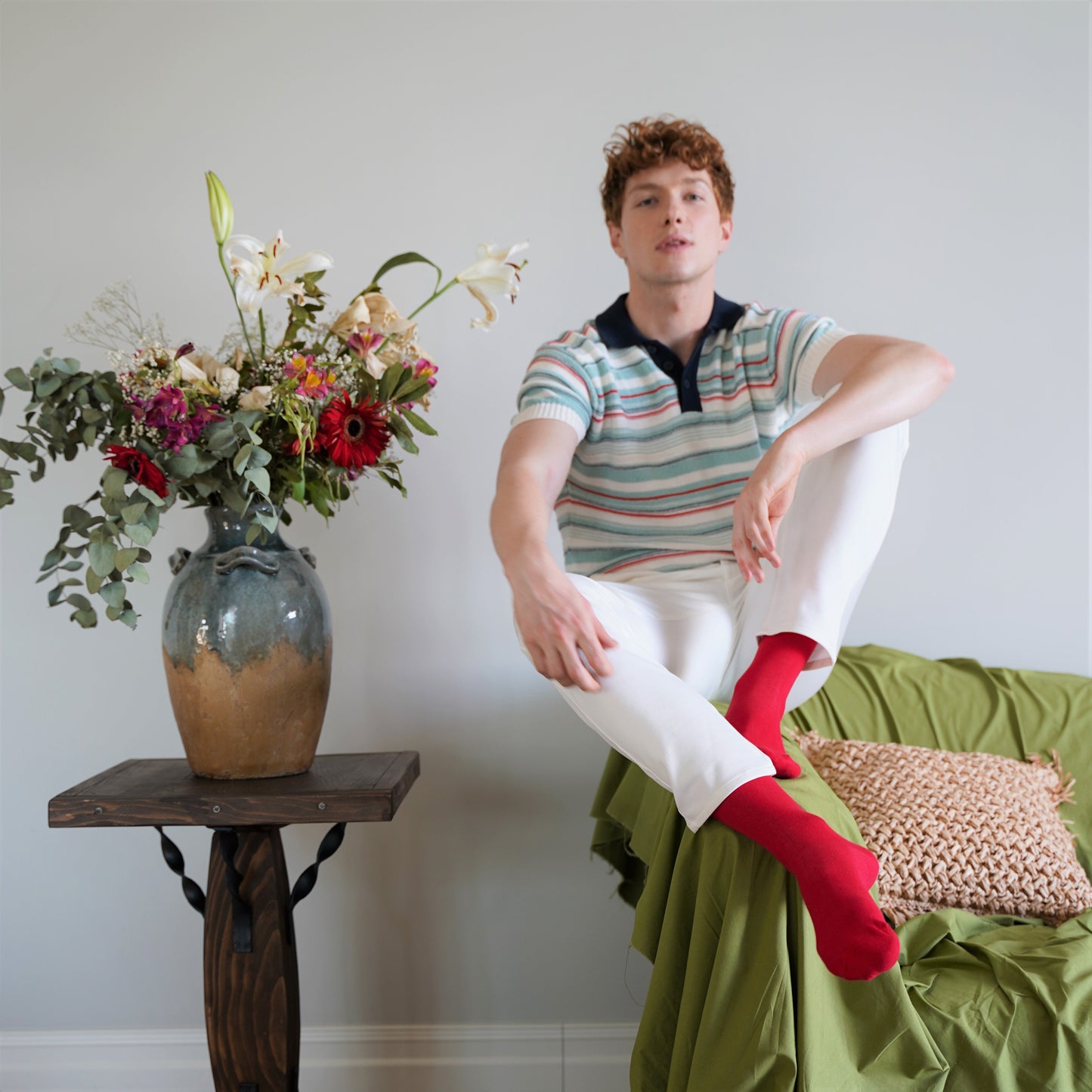 Organic Solid Socks - Red