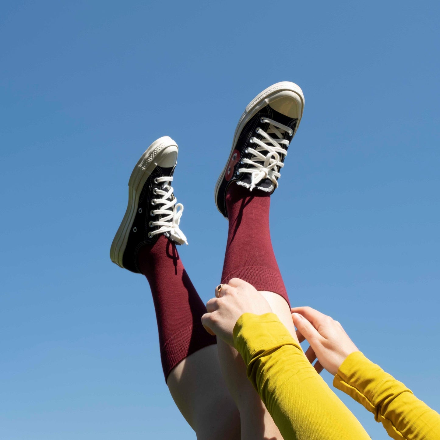 Organic Solid Socks - Burgundy