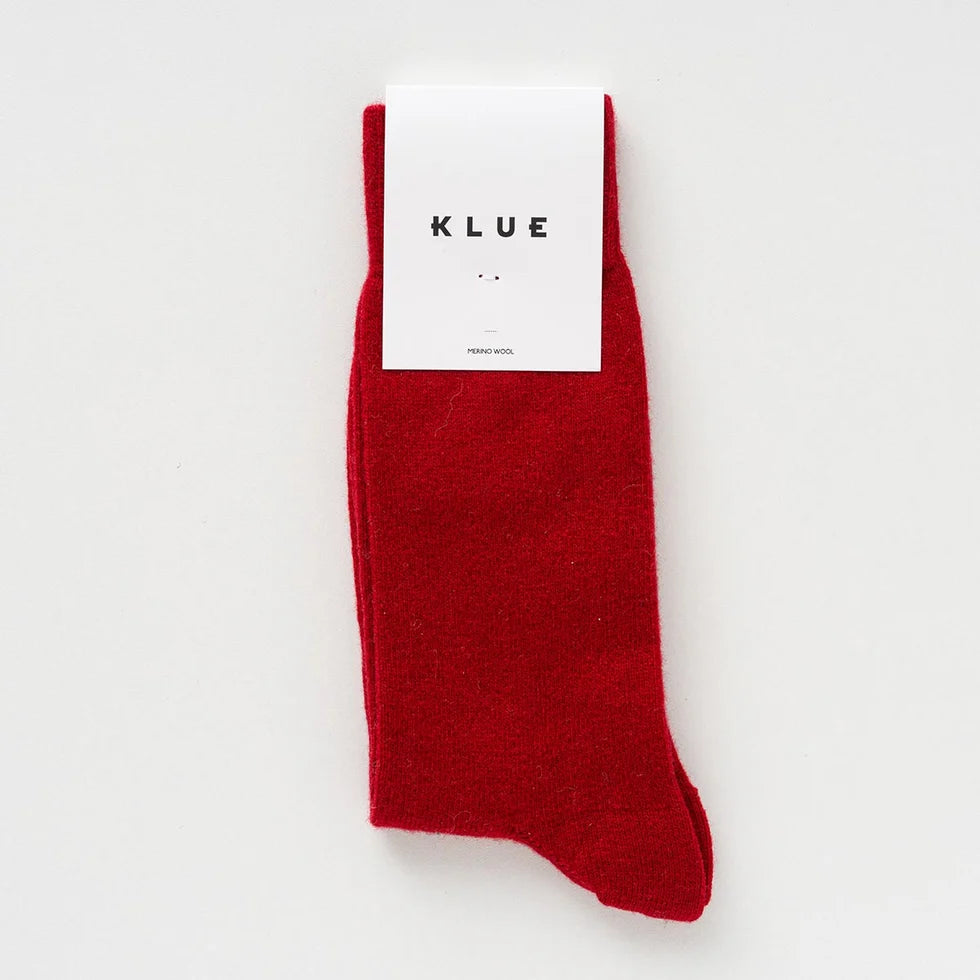 Merino Wool Socks - Red