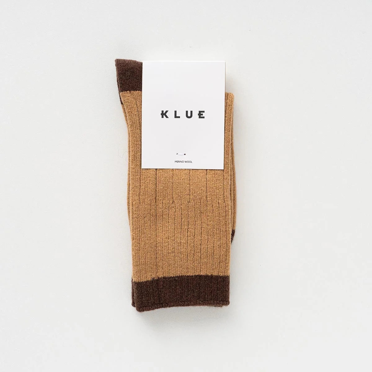 Merino Wool Socks with Bands - Brown/Caramel