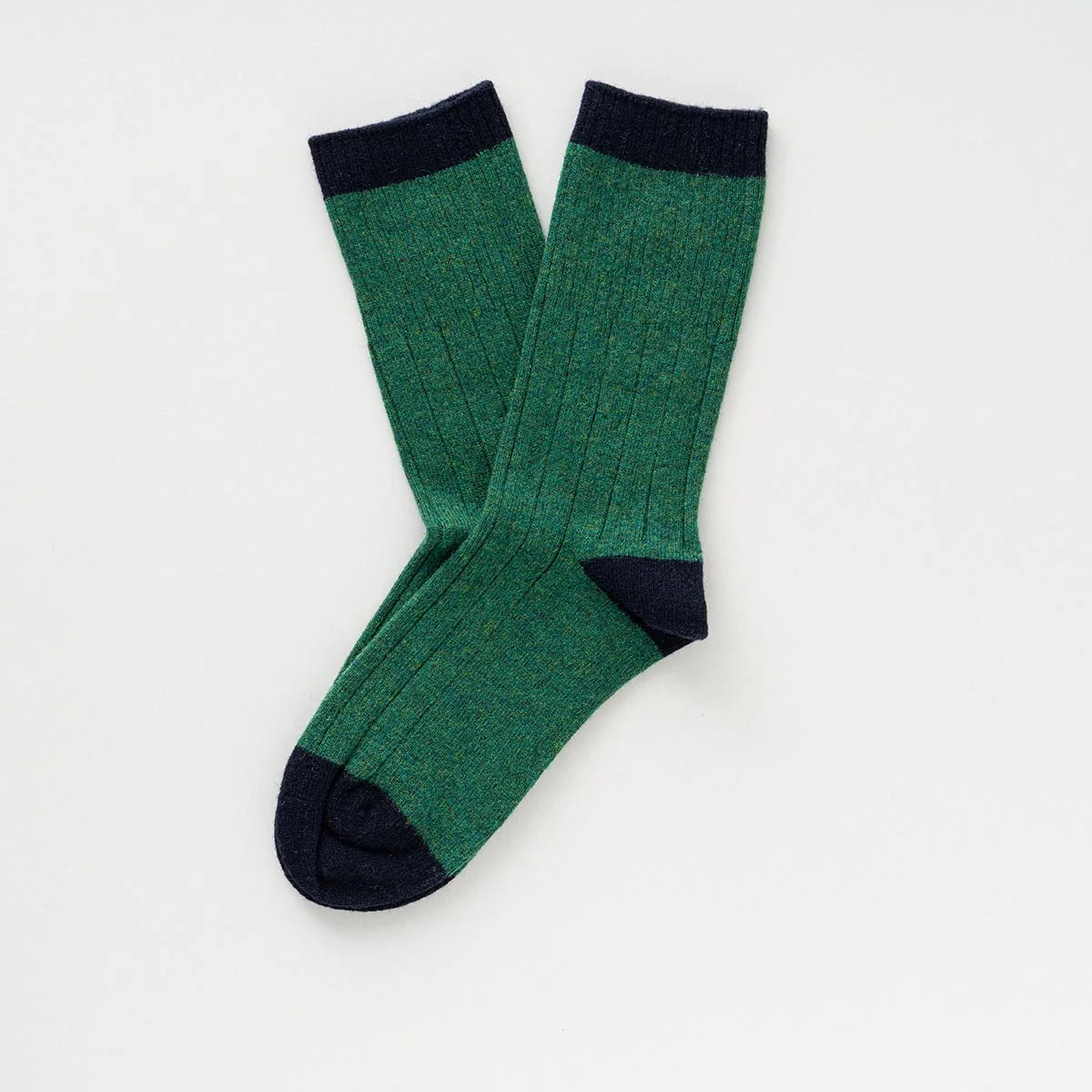 Merino Wool Socks with Bands - Green/Black
