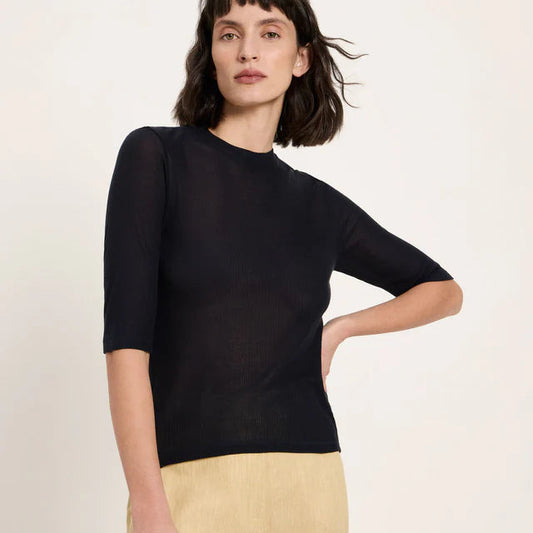LAST ONE in 40 - Half Sleeve Top - Onyx (Dark Blue)